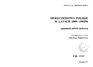 Społeczeństwo polskie w latach 1989 - 1995/96