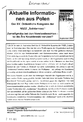 Zerreißprobe bei den Vorstandswahlen - ist die Äre Krzaklewski vorüber?